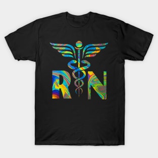 Lovely RN Registered Nurse Tie Dye T-Shirt